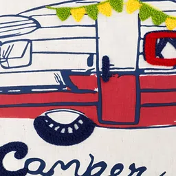 ratan cart TARAN LIVING Beige & Red 2 Pieces Quirky Printed Cotton Square Cushion Covers image 2