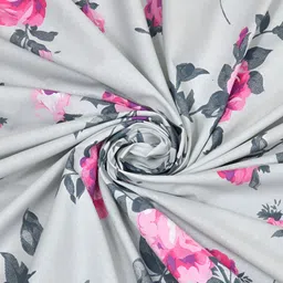 Salona Bichona Pink & White 8 Pieces Floral Printed Pure Cotton Diwan Set image 2