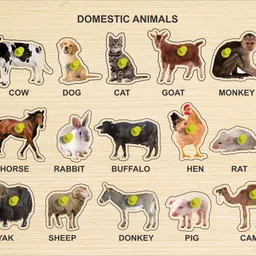 krishn collection Wooden Domestic Animals Puzzle Games & Learning Educational Board for Kids-picture-18