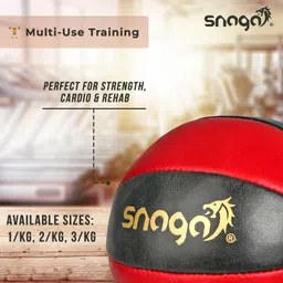 snaga Leather Medicine Ball With Non-Slip Grip For Exercise & Fitness Medicine Ball image 4
