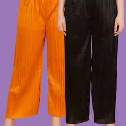 mast & harbour Women Regular Fit Yellow, Green Polyester Trousers-picture-11