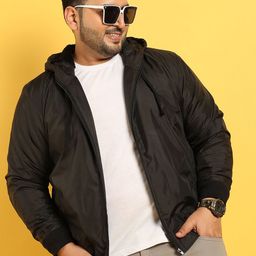Instafab Plus Plus Size Windcheater Hooded Bomber Jacket-picture-18