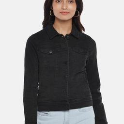 Honey by Pantaloons Women Black Crop Denim Jacket-picture-29