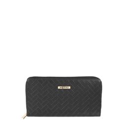 Metro Women Black Geometric Textured Zip Around Wallet-picture-48