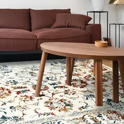 Sapana Carpet-Mats Cream-Coloured Floral Anti-Skid Polypropylene Carpet-image-25