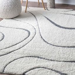 IMRA CARPET Grey Abstract Shaggy Carpet-picture-42