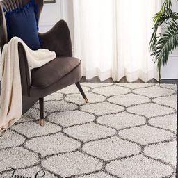 IMRA CARPET Off White & Grey Geometric Shaggy Carpet-picture-14