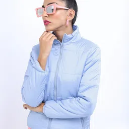 Tokyo Talkies Women Blue Solid Puffer Jacket-picture-11