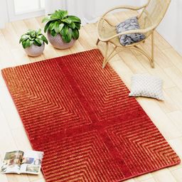BIANCA Red Geometric Anti Slip Rug Carpets-picture-15
