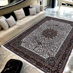 IMRA CARPET Black Floral Handmade Woollen Carpet-picture-7
