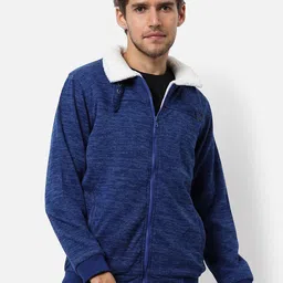 Campus Sutra Men Navy Blue Solid  Regular Fit Cotton Windcheater Outdoor Jacket-picture-11