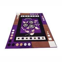 Safiya Carpet Purple & White Floral Printed Water Resistant Carpets-picture-5