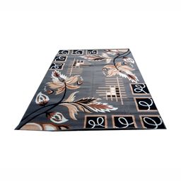 Safiya Carpet Grey Floral Water Resistant Carpets-picture-1