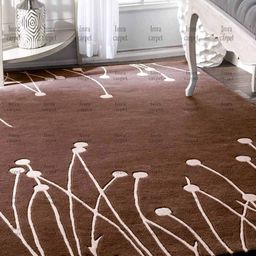 IMRA CARPET Brown Floral Handmade Polypropylene Carpet-picture-49