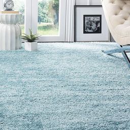 IMRA CARPET Turquoise Blue Textured Shaggy Anti-Skid Carpet-picture-20