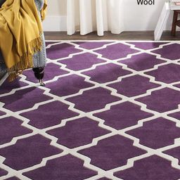 IMRA CARPET Purple Geometric Anti-Skid Woollen Carpet-picture-30
