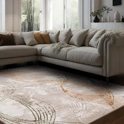 Sapana Carpet-Mats Beige Abstract Contemporary Anti-Skid Carpet-picture-42