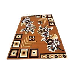 Safiya Carpet Brown Floral Water Resistant Carpets-picture-7