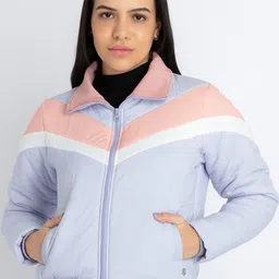 Status Quo Colourblocked Crop Quilted Jacket-picture-24