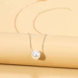 Pinapes Women Gold-Plated Pearl Necklace-picture-41
