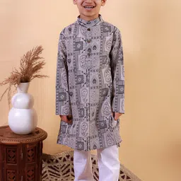 UNBIND Boys Regular Pure Cotton Kurta with Pyjamas-picture-38