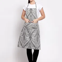 Arrabi Grey & White Floral Apron image 1
