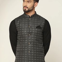 KISAH Woven Design Nehru Jacket-picture-26
