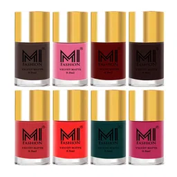 MI FASHION Set of 8 Velvet Matte Long Lasting Vegan Nail Polish - 9.9 ml each-picture-16