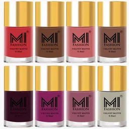 MI FASHION Set of 8 Velvet Matte Long Lasting Nail Polish - 9.9 ml Each-picture-23