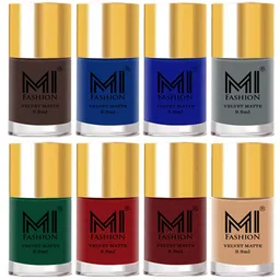 MI FASHION Set of 8 Velvet Matte Long Lasting Nail Polish - 9.9 ml Each-picture-14