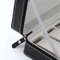 KriShyam Black 12 Slot Zipper Portable Watch Display Box image 4