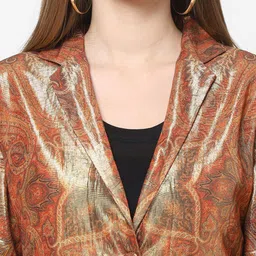 Cloth Haus India Women Orange Tailored Jacket image 5