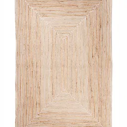 Decazone Beige & White Bohemian Cotton Carpet image 4