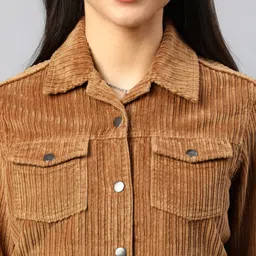 Xpose Women Brown Corduroy Lightweight Tailored Jacket image 2