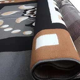 SANA CARPET Brown Printed Rectangle Anti-Skid Carpet image 4