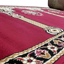 F & B RUGS Red Ethnic Motifs Anti-Skid Carpet image 2