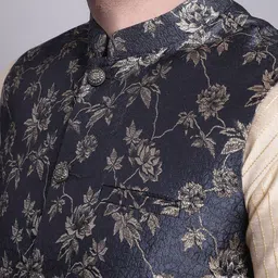 Jompers Woven-Design Ethnic Motifs Silk Cotton Nehru Jackets image 2