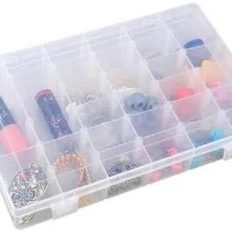 foscadit 36 Grids Clear Plastic Storage Box with Adjustable Dividers Organizer Pills Drugs Earrings Bead Jewelry Small Storage Box Case 36 Grids Clear Plastic Storage Box Vanity Box image 3