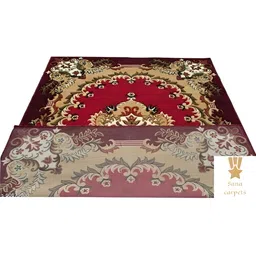 SANA CARPET Red & Beige Ethnic Motifs Printed Anti-Skid Carpet image 2