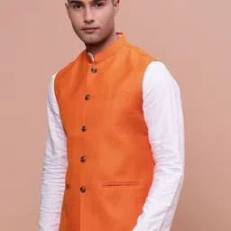 SHOWOFF Slim-Fit Woven Nehru Jacket image 3