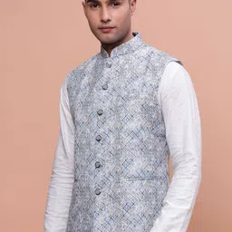 SHOWOFF Embellished Slim Fit Nehru Jackets image 3
