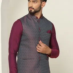 KISAH Men Woven Design Nehru Jackets image 3