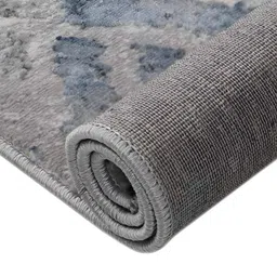 Sapana Carpet-Mats Cream-Coloured & Blue Abstract Printed Anti-Skid Carpet image 2