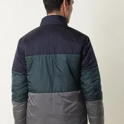 RARE RABBIT Men Clare Slim Fit Colourblocked Puffer Jacket image 2