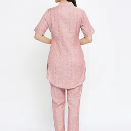 True Shape Striped Shirt Collar Tunic & Trousers image 3