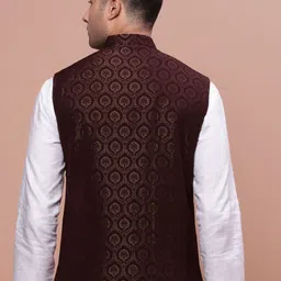 SHOWOFF Woven-Design Slim-Fit Nehru Jacket image 4