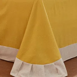 JC HOME Yellow  Teal Graphic 220 TC King Bedsheet with 2 Pillow Covers image 2