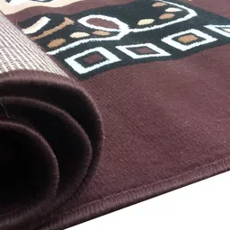 Safiya Carpet Brown & White Geometric Water Resistant Carpets image 2