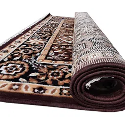 Safiya Carpet Brown Ethnic Motifs Water Resistant Polypropylene Carpet image 2