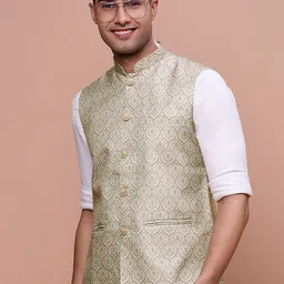 SHOWOFF Woven Design Slim Fit Nehru Jackets image 1